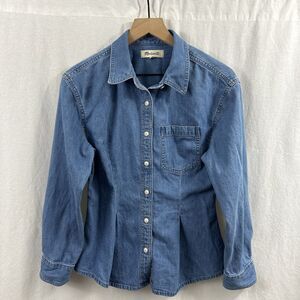Madewell Denim Darted Button Up Winnset Wash Shirt Womens Size S Western Rodeo